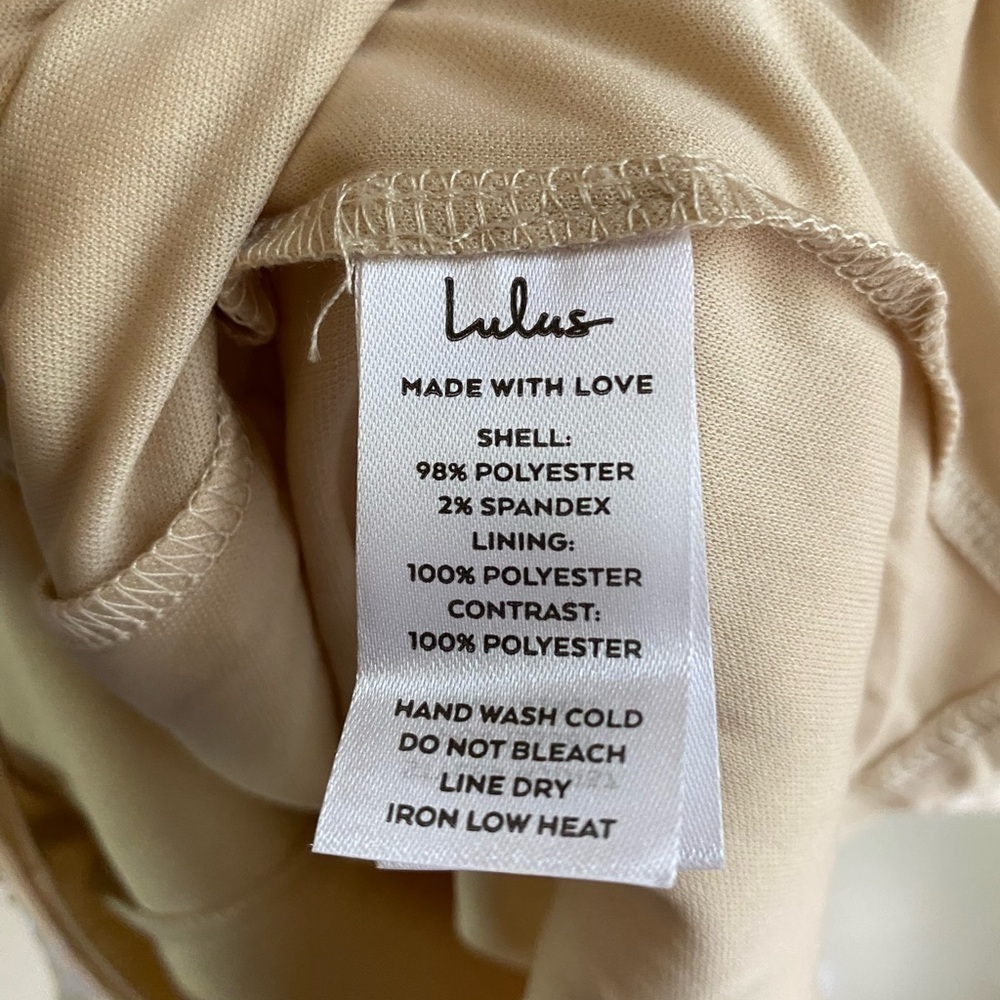 Lulus-NWT size XL/size 14 “Yours To Keep” Beige/White Sequin Mini Dress Back zip - Picture 17 of 17